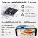 Blackview Fort 2 Android 15, 24GB (8+16) RAM + 128GB ROM (2TB TF card expansion) Outdoor 4G Smartphone, 16MP AI Camera, 6.56" HD+, 5000mAh, MediaTek G81, IP68 Waterproof Construction Site Phone, NFC, OTG, GPS, FM, 5G, WiFi image 9