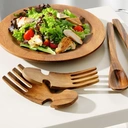 Maison by Premier Curved Shape Acacia Salad Hand Servers, Handcrafted Salad Servers, Rounded Handle Set of 2 Salad Mixers image 2