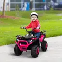 AIYAPLAY 12V Kids Electric Ride on ATV, Battery Powered Quad Bike with 4 Suspension Wheels, Forward Reverse Function Pink image 6