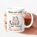 Alphynix 1 Mug blanc 33cl avec citation "Folle des chats ? Je préfère enthousiaste félin dévoué", cadeau drôle pour amoureux des chats pour Noël ou Thanksgiving,Le cadeau de la saint-valentin, cadeau d’anniversaire image 2