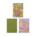 Jubiluu Carnet A5 à couverture souple, lot de 3, motif Stitch - 50 feuilles (papier offset 80 g/m²) - Carnet classique crème à réglure carrée pour l'école, le bureau, le journaling ou la prise de notes quotidienne - Garden Bloom image 2