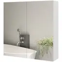 kleankin Bathroom Mirror Cabinet, Wall Mounted Bathroom Storage Cupboard with Adjustable Shelf, 60W x 15D x 60Hcm, High Gloss White image 0
