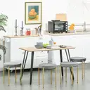 HOMCOM Table à manger design industriel grand plateau dim. 120L x 60l x 75H cm pieds métal noir en épingles MDF aspect chêne clair image 3