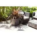 EDA Pot carré VOLCANIA  Beige Calcaire    - 40 cm
Double paroi - avec zone de rétention d'eau
Dim. 39,5 x 39,5 x 43,5 cm - Volume 31 L image 2