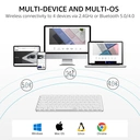 Rapoo E9050L clavier sans fil à membrane 75 %, disposition QWERTY US, multi-mode, ultra-fin, 78 touches, clavier sans fil multi-appareils, 2,4 GHz / Bluetooth 5.0/4.0, pour Windows/Mac/Linux/Chrome, prise en charge de 4 appareils, compact et tendance, adapté aux utilisateurs de bureau exigeants - Blanc image 8