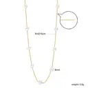 18K PVD Gold Stainless Steel Pearl Station Necklace, 42+5cm Elegant Beaded Choker image 4