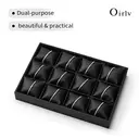 Oirlv Jewelry Display Tray Organizer Inserts Luxury, Stackable PU leather Jewelry Trays, Jewelry Trays For Drawer Men Women Jewelry Storage Display Case for Rings Stud Necklaces,Size 35*24*3cm image 5