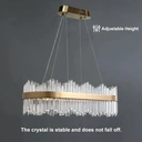 Homary Crystina Modern Oval LED Crystal Kitchen Island Light Brass with Tubes Shaped image 2