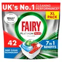 Fairy Platinum Plus Dishwasher Tablets, Fresh Herbal Breeze, 42 Capsules image 0