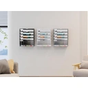 Senhoglb Porte-revues mural A4 en maille métallique avec 6 compartiments - Noir image 6