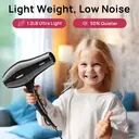 CONFU high-speed hair dryer 8926 black, 19,000 rpm, long-lasting, 2300W power, 1 air nozzle image 5