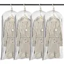 TAILI Hanging Vacuum Sealer Storage Space Saver Bags for Clothes, Suits, Coats or Jackets, 4 Pack Jumbo 53x27.6 Inches, Clear image 0