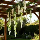 Wei's Moment 2Pcs 7FT Artificial Wisteria Vine Garland Plants Flowers Arts For Ceremony Home Wedding Decoration (White) image 1