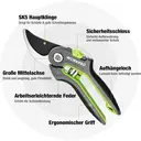 WORKPRO Sécateurs Bypass avec lame SK5 - 210 mm image 1