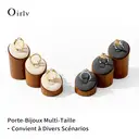 Oirlv Présentoir en Bois 3 Pièces pour Bagues – Support d’Exposition Homme/Femme, Organisateur de Bijoux pour Vitrine ou Comptoir, Porte-Alliances image 3