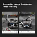 ochama  Non-stick Wok - No Teflon Wok, Non-stick Stainless Steel, Wok Pan with Lid, Less Smoke - Kitchen Essentials, Cooking, Frying - Compatible with Gas/Induction/Electric Heat, 30 cm with lid image 2