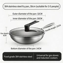 ochama  Non-stick Wok - No Teflon Wok, Non-stick Stainless Steel, Wok Pan with Lid, Less Smoke - Kitchen Essentials, Cooking, Frying - Compatible with Gas/Induction/Electric Heat, 30 cm with lid image 9