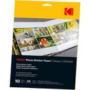 Kodak Papier photo autocollant - 10 feuilles - A4 - 21 x 29,7 cm - Finition brillante - 120 g/m² - Pour imprimantes jet d'encre image 0