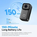 SJCAM C200 Pro 4K Action Camera with 6-Axis EIS Stabilization 1.3 Inch Touch Screen 95 Mins Recording 5m Naked Waterproof 40m with Case Ultra Compact 6.8×3.4×2.7cm 20MP Photo Fast 5GHz WiFi to Phone Slow Motion for Vlogging Motorcycle Outdoor Sports image 6