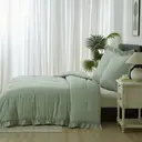 Meeallhome  Comforter Set  Vintage Ruffle Bed Set 230*220cm/50*75cm*2  Turquoise image 3