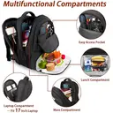 17Inch Insulated Cooler Lunch Backpack For Men With USB Charging Port， Water Resistant Laptop Backpack image 2