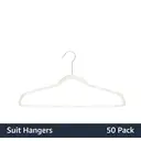 ANQI Cintres en Velours Antidérapants pour Costumes - Ivoire/Beige - Lot de 50 image 1