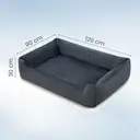 SONGMICSHOME Dog bed linen look, raised edges, non-slip bottom, removable and washable cover, XXL, 120 x 90 x 30 cm, dark grey image 2