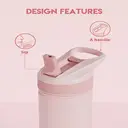 POWCAN by Meoky 18oz Single Spout Straw Sports Bottle - Pink image 2