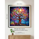 JU7CER Adult 5D Diamond Painting Kit - Colorful Tree of Life | Beginner-Friendly Crystal Cross Stitch 12×12 Inches (30×40cm) image 1