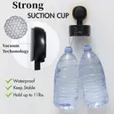 TAILI Support de verre à vin à ventouse pour douche, porte-gobelet de bain mural amovible pour bière, vin, boissons, à apprécier dans le spa, salle de bain, cuisine, etc. Noir image 3