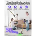 MONSGA MV3 Cordless Vacuum Cleaner, 45KPa 400W Stick Vacuum for Home, 50Mins Anti-Tangled Vacuum Cleaner with Charging Dock, Light-weighted Handheld Vacuum for Pet Hair/Carpet/Floor, LED Touch Display image 2
