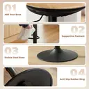 HOMCOM Bar Stools Set of 2, Wood Effect PU Leather Breakfast Barstools with Saddle Seat, Height Adjustable Swivel Kitchen Chairs with Footrest for Dining Room Island Counter Pub, Oak image 7