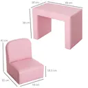 HOMCOM Kids Armchair Toddler Sofa Children's Chair, 2 in 1 Kids Table Chair Set with Wooden Frame, for 3 Years Old Boys Pink image 6