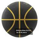 High-quality Rubber Basketball（22"） Size3# Black/Gold image 1