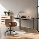 Urban Meuble DINING TABLE Wood Finish 120x75 with Metal Frame image 1