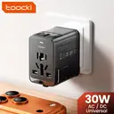 toocki Universal Travel Adapter 30W PD Fast Charger Adapter – International Power Adapter with 1 USB-A & 2 USB-C Ports – Plug Adapter for EU, UK, US, AUS image 1