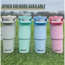Milestone Travel Mug with Flip Straw Stainless Steel Double Walled Pink 890ml image 5