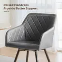 CLIPOP Faux Leather Dining Chairs, Set of 2, 360 °Swivel Upholstered Kitchen Chairs Armchair with Backrest and Metal Legs for Home Office Bedroom Living Room Lounge 0588 deep grey 54.5*60*84 cm image 8