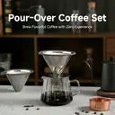 STARESSO Pour Over Coffee Maker with Double Stainless Filter 20 fl oz, Thickened Heat-Resistant Borosilicate Glass Pour Over Coffee Dripper, 600ml Clear, FG6 image 1