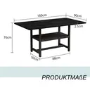 Table à manger rectangulaire style industriel 160×90×76 cm Étagère de rangement multifonction Table pour 4-6 personnes Pour salon/cuisine/salle à manger image 5