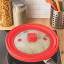 M&Co Couvercle pour micro-ondes pliable anti-éclaboussures en silicone et verre noir - 27 cm image 4