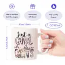 Alphynix 1pc 11oz White Mug with "Just a GIRL Who Loves CATS" Quote & Pink Cat Silhouette Letters, Cute Christmas or Thanksgiving Gift for Cat Ladies image 7