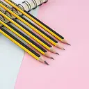 M&G HB Pencils, 12 Pack Pre-Sharpened Wooden Graphite Pencils with Erasers, Hexagonal School Pencils for Writing, Drawing, and Office Use, Yellow and Black Striped image 1