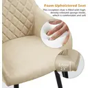 CLIPOP Faux Leather Dining Chairs Set of 2 Cream Living Room Chairs with Arms and Metal Legs, Lounge Chair for Kitchen Counter Home Office 0017cr cream 41*51*83 cm image 2