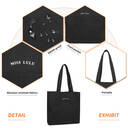Miss Lulu Large Capacity Canvas Tote Bag, Waterproof Wear-Resistant Shoulder Bag for Shopping School Travel Black image 3