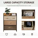 HOMCOM 4-Drawer Dresser, 3-Tier Storage Organizer, Tower Unit for Bedroom Hallway Closets with Steel Frame Wooden Top image 4