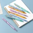 WRITECH Ballpoint Pens Black Ink: 0.7mm Fine Point Retractable 8ct Pastel Color Ultra Smooth Writing Low Viscosity Ink Space Up Ballpoint Pen Silent Click image 4