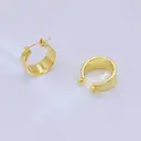 20mm Chunky Gold Hoop Earrings for Women – 18K Gold Plated Wide Polished Huggie Hoops, Minimalist Thick Statement Jewelry image 3