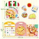 JoyCat 3 Pack Reusable Sticker Books: Farm, Pizza-Making, Weather - 90 Pcs Stickers for Toddlers, Kids Sticker Plane Activities, Road Trip Travel Toys, Birthday Gifts for Boys and Girls image 4