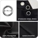 Rideaux occultants YSTYLE pour chambre et salon - Ensemble de 2 panneaux de rideaux isolants thermiques assombrissant la pièce, 140x280 CM, ZGB, Noir image 3